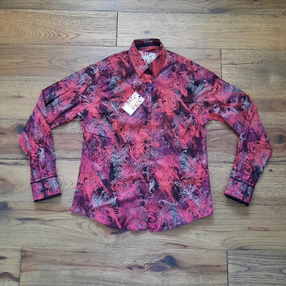 7 Downie St Elegant Formal Printed Button Shirt